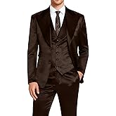 Men's 3 Pieces Tuxedo Slim Fit Wedding Prom Mens Tuxedo Suits Party Dinner Acetate Satin Blazer Vest Pants Set