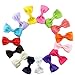 15 Pairs Tiny Baby Girls Grosgrain Ribbon Hair Bows Clips for Toddlers Kids (2'' Hair Bows with Alligator Clips)