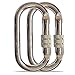 O-Shape Steel Carabiner (25kn=5600lb) Screw Lock Spring Gate Protection,CE Rated Heavy Duty Carabiners For Rock Climbing Rappelling Hiking Ropes Camping Rigging & Anchoring(O Shape Chrome, Single)