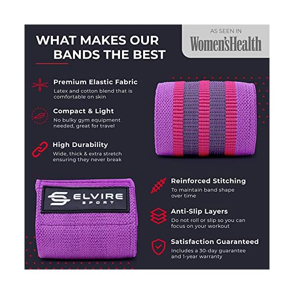 ELVIRE-Resistance-Bands-Booty-Bands-3-Pack-Fabric-Resistance-Bands-Set-for-WomenMen-Exercise-Bands-for-Glutes-Hips-and-Legs-Fitness-Ideal-for-Home-Gym-Training-and-Sport ELVIRE Fabric Resistance Bands for Working Out | Exercise Bands Resistance Bands Set of 3 | Booty Bands for Women…