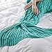 yashidali Wearable Mermaid Tail Blanket Crochet, All Seasons Warm Knitted Bed Blankets Sofa Living Room Quilt for Kids and Adults, Fish-Scales Pattern, 76.8
