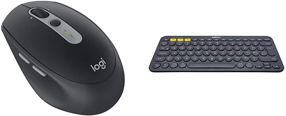 Logitech M590, Silent Wireless Mouse, Multiple Device, Silent, Bluetooth Mouse for Windows/Mac & K380 Multi-Device Bluetooth Keyboard for Windows, Mac, Chrome, Android, iOS and Apple TV
