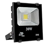 LTE 30W Security Lights Outdoor, 2400 Lumen, 100W HPS Bulb Equivalent, 6000K, IP66 Waterproof, Floodlight for Courtyard, Lawn, Parking, Garage, Warehouse, Stadiums (Daylight White)