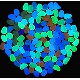 Amgate 100 Pcs Colorful Glow in the Dark Luminous Pebbles for Walkway | Yard & Fish Tank decorative stones