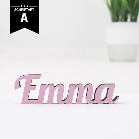 KLEINLAUT 3D-Wunschname - Dein Name als Schriftzug - Selbst Gestalten - Schriftart und Breite wählbar, 32 Farben zur Wahl - N