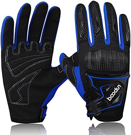 Castries Winter Cycling Gloves, Full Finger Touch Screen Windproof Warm Hand Riding Gloves,Anti-Skid Thick Cold Weather Breathable Bike Gloves for Men &amp; Women (Blue, M)