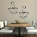 Decaltor Dual Coffee Cup Pattern Sticker Wall Decals Home Art Decor Size 12'' ×7