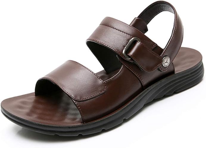 Amazon イグル スポーツサンダル メンズ 滑り止め 革 上品 厚底 ベルド おしゃれ オシャレ レザーサンダル ファッション 黒 コンフォートサンダル アウトドア サンダル ビーサン 父の日 ギフト 通気 排水 イグル スポーツサンダル