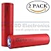 Panasonic Sanyo NCR20700B High Drain Li-ion 3.6V 4250mAh 10A Rechargeable Flat Top Battery, (2 Pack) by M&A BD Electronics