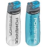 Powerade Chug Water Bottle 32 oz two pack blue / clear