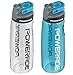 Powerade Chug Water Bottle 32 oz Two Pack Blue/Clear