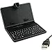 Dragonpad 8-inch Tablet Stand with USB Keyboard - Black PU Leather Carrying Case