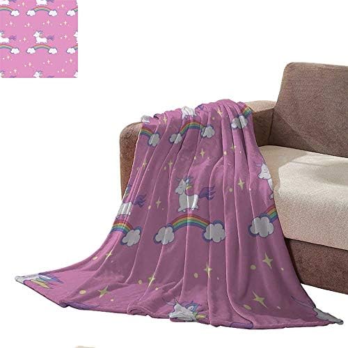 Anniutwo Warm Blanket Unicorn Pattern Full Blanket L50 xW30