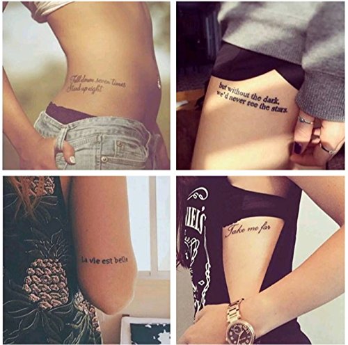 kuwait tattoo temporary Sheets Paper Temporary 50 Tattoos Words English Lovely