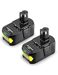 Powilling - Batería de repuesto para Ryobi 18V P102 P103 P105 P107 P108 P109 Ryobi One (2 unidades, 5,0 Ah, 18 V)