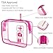 3pcs Lermende Clear Toiletry Bag TSA Approved Travel Cosmetic Makeup Bags Luggage Carry On Airport Airline Compliant Bags - Rose