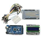 SainSmart Lernpaket Entwicklungsboard Starter Kits (No.826) + Prototype Shield V3 + Breadboard Jump Wires + LCD Keypad Shield For Arduino UNO Mega2560 1280 Duemilanove R3 AVR ATMEL