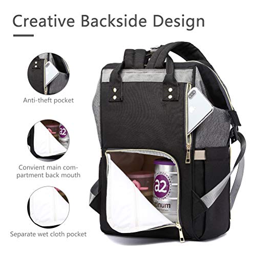 HaloVa Diaper Bag, Baby Nappy Bag, Large Capacity Mommy Daddy Travel Backpack