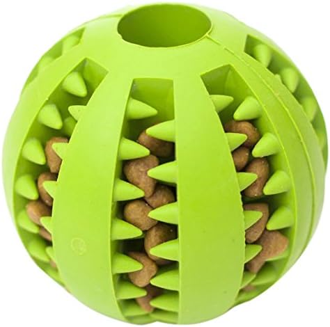 Coevals Club Pet Dog Treat Slow Feed Ball, Interactive IQ Non-Toxic Rubber Dental Treat Tooth Cleaning Toy for Dogs Training Playing Chewing