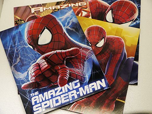 Set of 4 - The Amazing Spider-Man 2 - Portfolio Folders School Supplies  3 Hole Punched 2 Pocket Folder