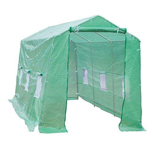 New Green House 15′ x 7′ x 7 Walk-In Outdoor Plant Gardening with ebook