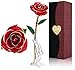 MNIEYU Gold Rose 24k Gold Dipped Rose Everlasting Long Stem Real Rose Exquisite Holder, Unique Romantic Gift Valentine's Day Forever Rose, Anniversary, Mother's Day Birthday Gift