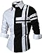 jeansian Men's Slim Fit Long Sleeves Casual Shirts Z014 Black M
