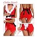 Fantacharm Womens Lingerie Red Christmas Babydolls See-Through Mini Skirt Santa Claus Jingle Bells