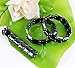 Top Plaza 2pcs/set Men's Women's Metal Healing Energy Black Hematite Magnetic Therapy Bracelets, 6.5 Inches