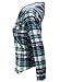 Asher Women Classic Long Sleeves Cotton Hoodie Button-up Plaid Shirts (Tag size XXL,US L, Green)