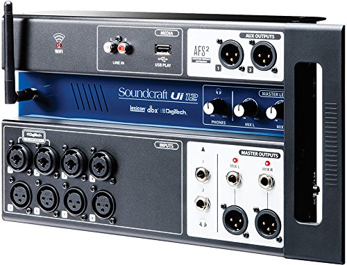 Soundcraft UI 12 Tablet PC Smartphone Controller Digital Mixer w/ 4 20' XLR Cables