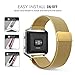 MoKo Fitbit Blaze Band , Milanese Loop Mesh Stainless Steel Bracelet Watch Strap for Fitbit Blaze Smart Fitness Watch with Unique Magnet Lock, No Buckle Needed, Frame NOT Included - GOLD