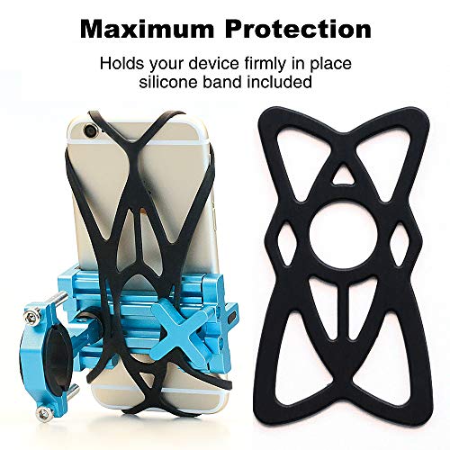 ELECFUN Bike Phone Mount, 360° Rotation Aluminum Phone Holder for Bicycle, Motorcycle, Adjustable Handlebar Rack for iPhone X 8 7 6 | Plus, Galaxy S9 S8 S7 | Plus, All 2.4"-3.7" Wide Phones - Thumbnail 4