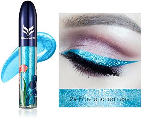 FANCY LOVE Enhanced Pearlescent Liquid Eyeliner with New Design, Charming Eyeliner (Blue)