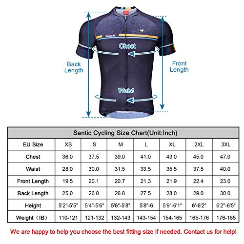 Santic Cycling Jerseys for Mens Cycling Jersey Short Sleeves Cycling Tops Bike Jersey Stretchable with Pockets - Image 6