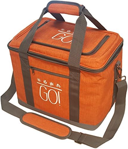 GO! 30 Can 15L Soft-Sided Insulated Collapsible Cooler Tote Bag, Travel Bag, for Beach, Picnic, Camping, Hiking, BBQ