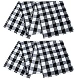 Aneco 2 Pack Table Runner Cotton Checkered Table Runner Trendy Modern Plaid Design Tablerunner Elegant Decor for Indoor Outdoor Events 13 x 72 Inches Black and White