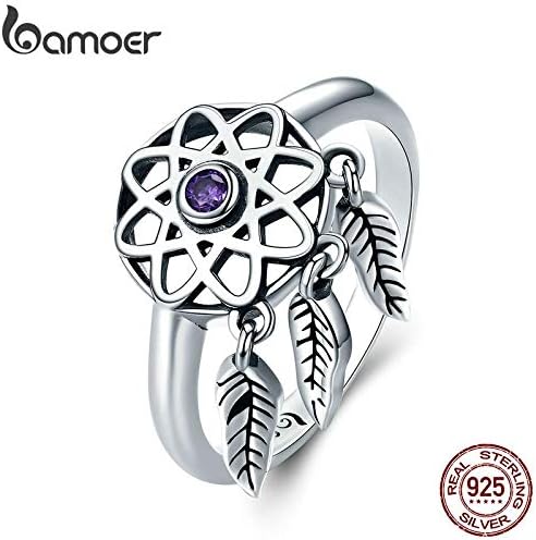 Oseni Authentic 100% 925 Sterling Silver Beautiful Dream Catcher Holder Finger Ring Women Sterling Silver Jewelry SCR363