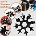 NEW Stainless Steel Snowflake Multi-Tool,18-in-1 Easy N Genius for Portable Keychain screwdriver Bottle opener Pocket Father'day Gift Incredible Tool Bicycle and Outdoor Camping EDC Tools (Black)