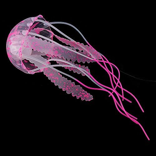 Fish Aquarium 4" Glowing Effect Fish Tank Decoration Aquarium Artificial Jellyfish Ornament"Pink" No.12