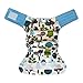 Charcoal Bamboo AIO All-In-One Cloth Diaper w/ Pocket, Hook-and-Loop (Owl)