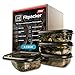 Fitpacker PRO Premium Meal Prep Containers - Rugged Food Storage - Microwave, Dishwasher, Freezer Safe (33oz - 5pack)