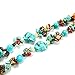 CHUVORA Blue Turquoise Tiger Eye and Multi Gemstone Clustered Quartz Beaded Silk Thread Necklace 20-22