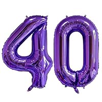 Purple 40 Number Balloon, 40 Inch