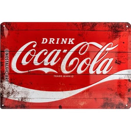 Nostalgic-Art 22235 Coca-Cola - Logo Red Wave, Blechschild 20x30 cm