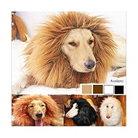 Qiao Niuniu New Pet Costume Lion Mane Wig for Dog Halloween Cloth Festival Fancy Dress Up (Color: Light Brown,Size: M)