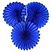 Amscan Bright Royal Blue Mini Paper Hanging Fans, 5 Ct. | Party Decoration