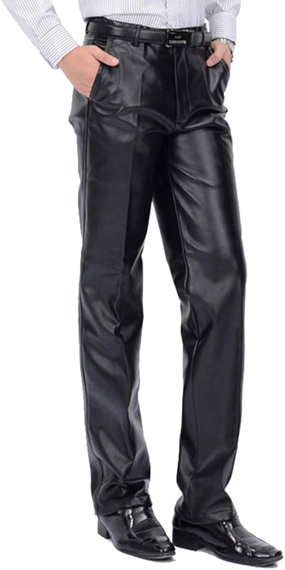 mens faux leather pants amazon
