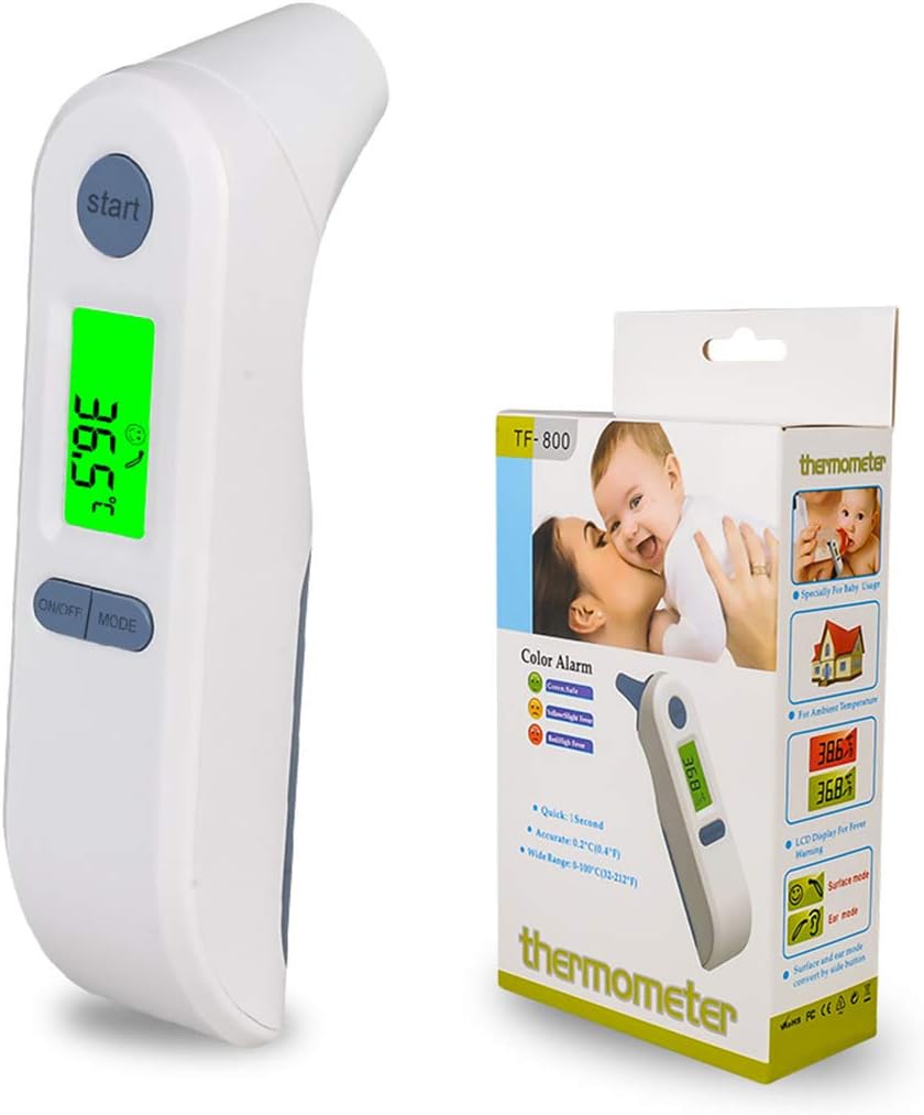 YXTHON Thermometer Digital Infrared Ear and Forehead 4 in 1 for Adult, Baby, Child and Kid Non-Contact Digital Medical Infrared Thermometer Accurate and Fast Readings Forehead and Ear Integration for