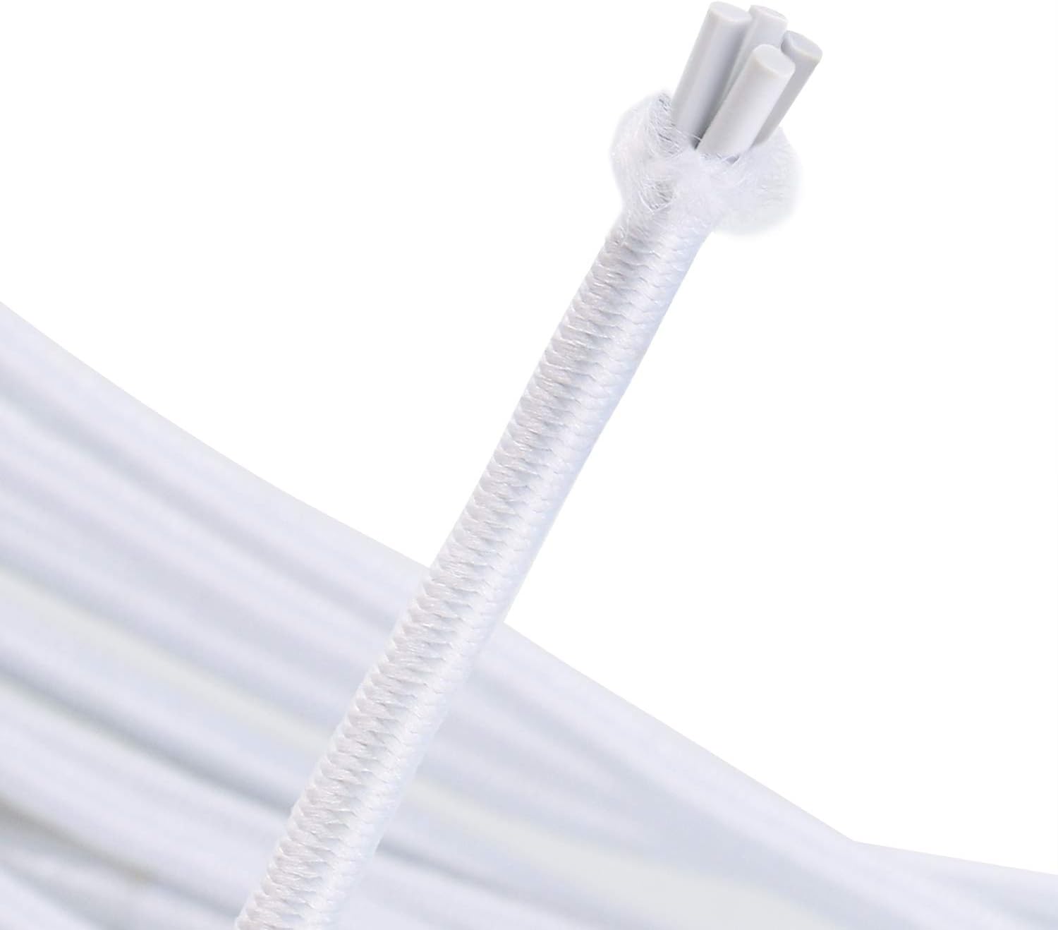 Aodaer Bungee Shock Cords Elastic Band Nylon Cords Heavy Stretchy String Rope for Marine Kayak, Tie Down, Trailer Strap or DIY Applications (1/8 inch x 12 feet, white) - - 